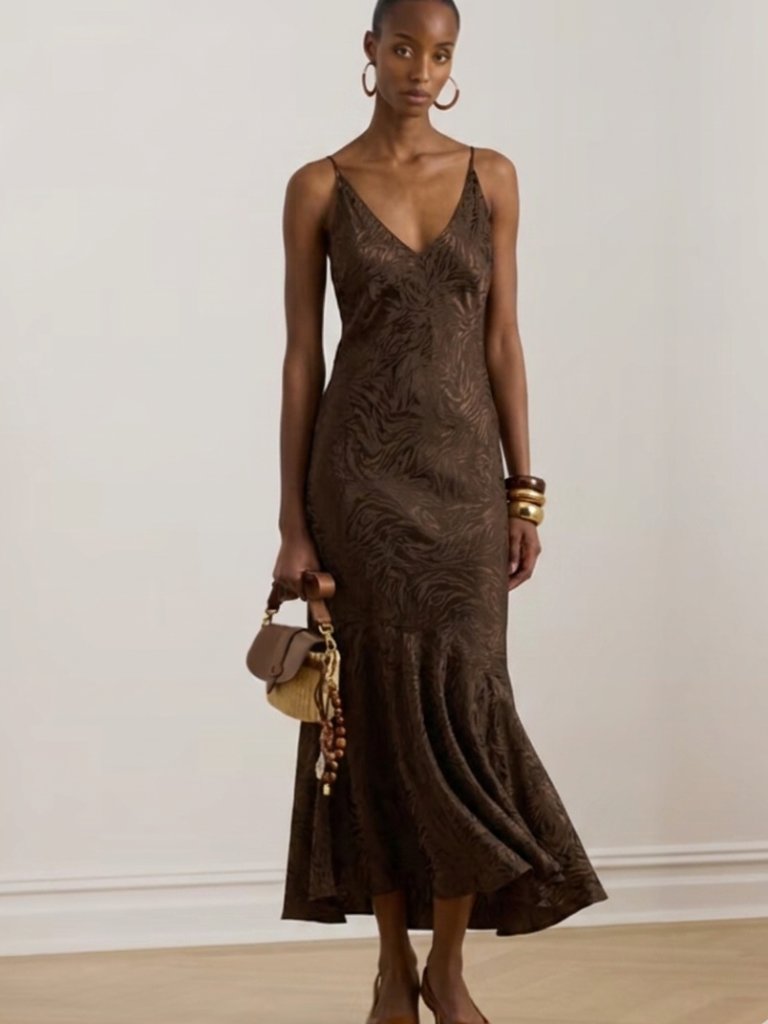 H&M Brown Asymmetrical Dress